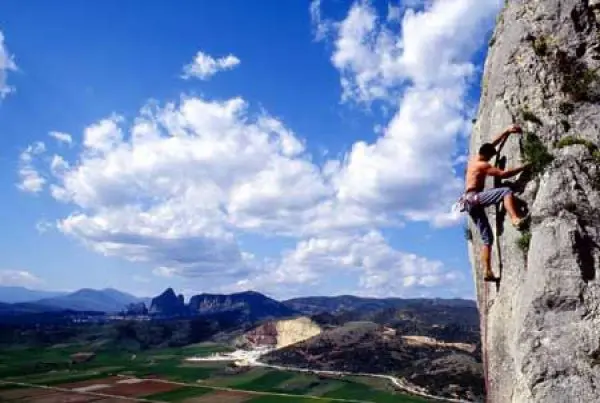 Climbing in Theopetra